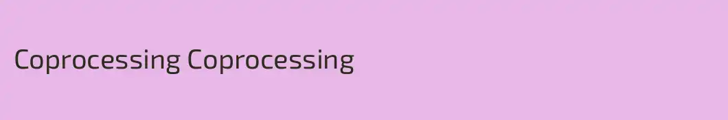 Coprocessing Coprocessing
